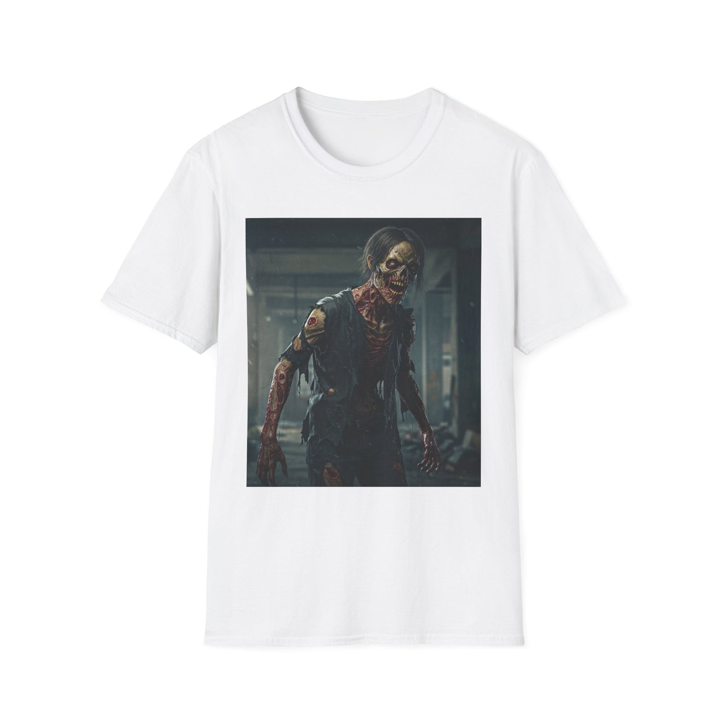 Apocalyptic Portrait Tee, bold, decaying zombie graphic