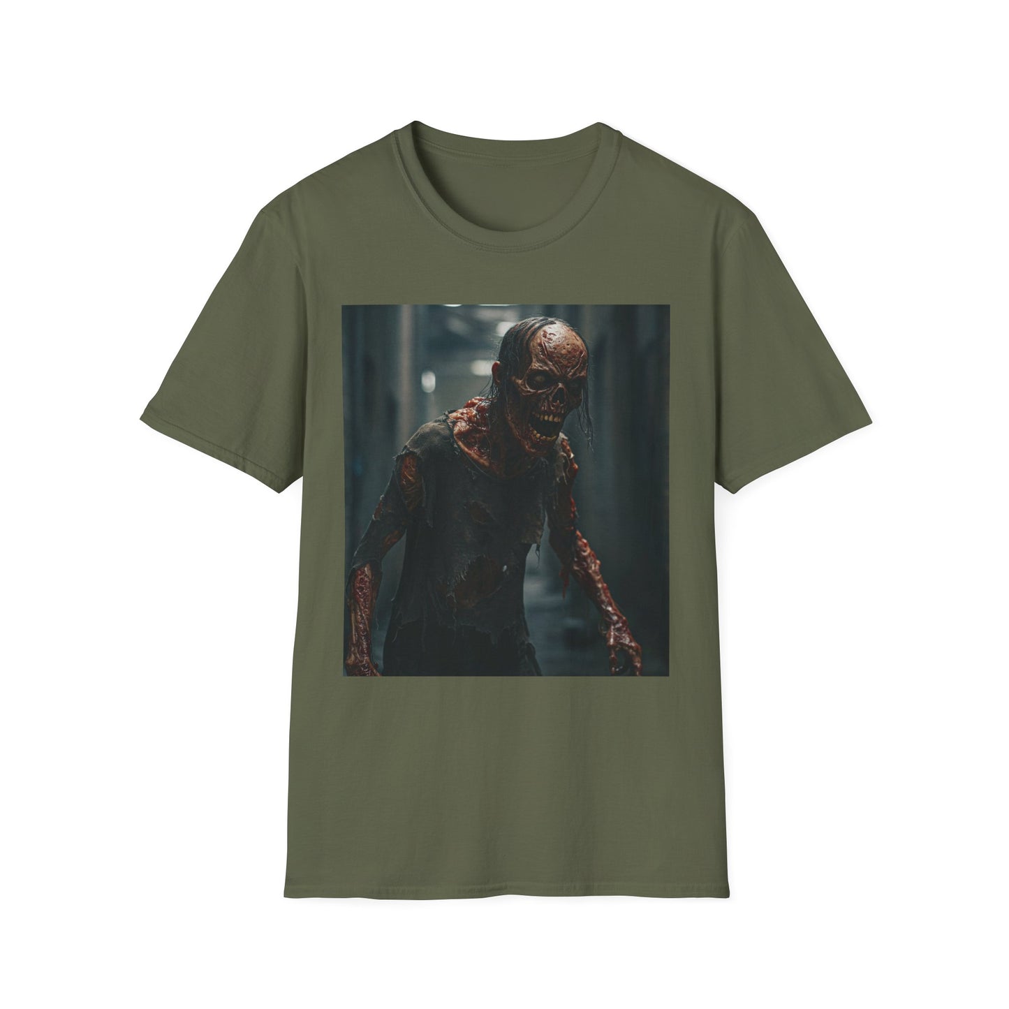 Apocalyptic Portrait Tee, bold, decaying zombie graphic