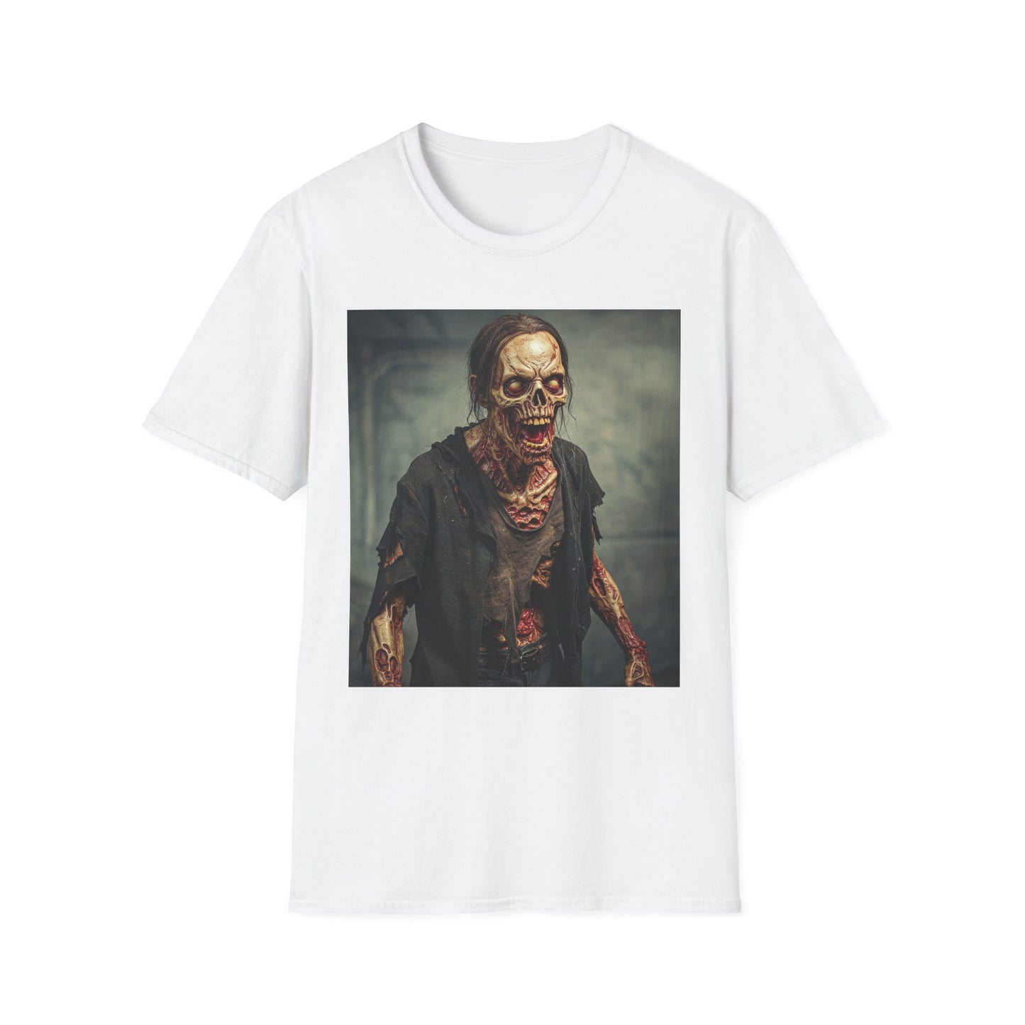 Apocalyptic Portrait Tee, bold, decaying zombie graphic