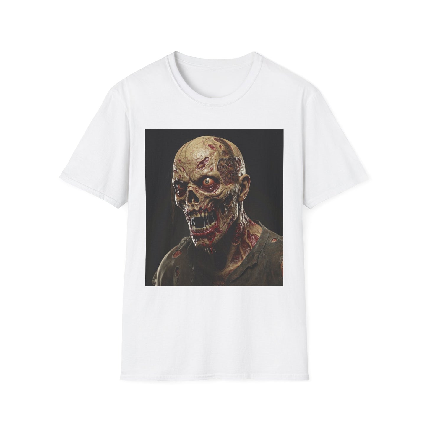 Apocalyptic Portrait Tee, bold, decaying zombie graphic