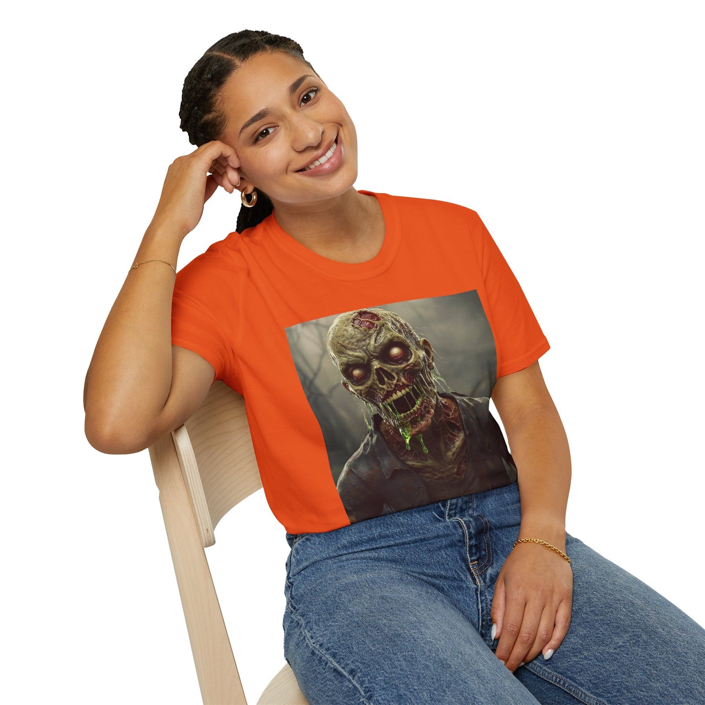 Unisex Softstyle Zombie Graphic T-Shirt - Perfect for Halloween and Horror Fans