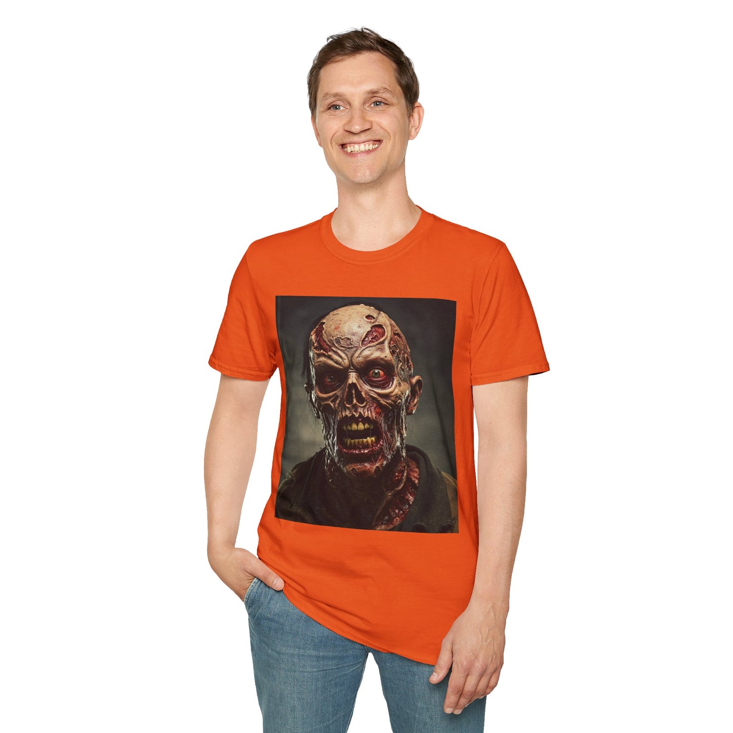 Apocalyptic Portrait Tee, bold, decaying zombie graphic