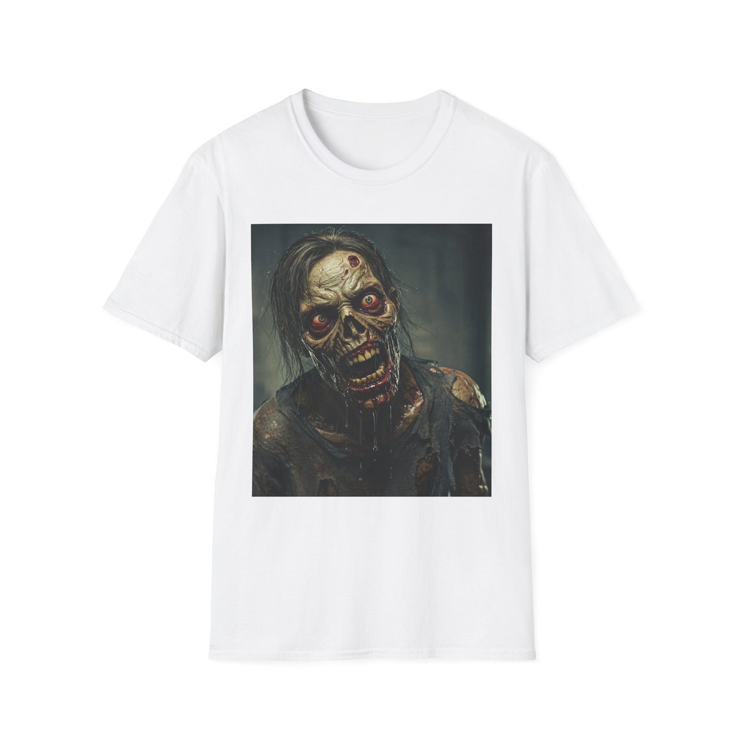 Apocalyptic Portrait Tee, bold, decaying zombie graphic