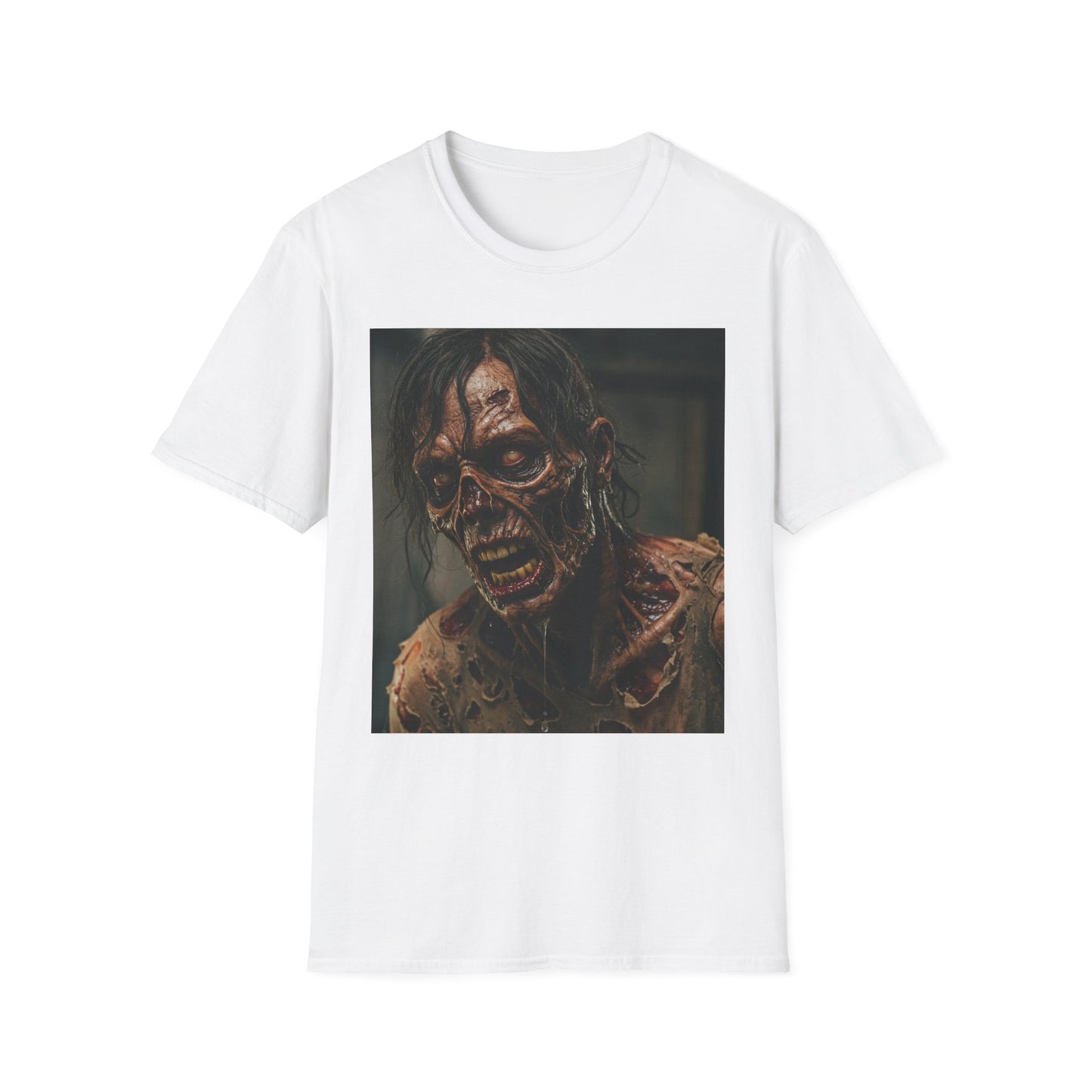 Apocalyptic Portrait Tee, bold, decaying zombie graphic