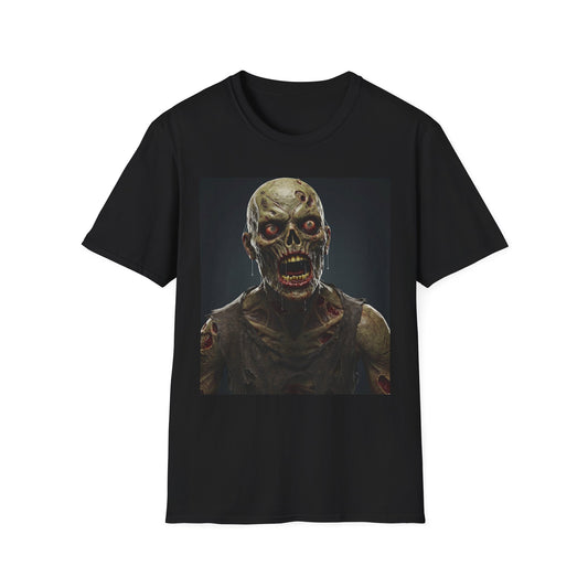 Apocalyptic Portrait Tee, bold, decaying zombie graphic Halloween & Horror Fans