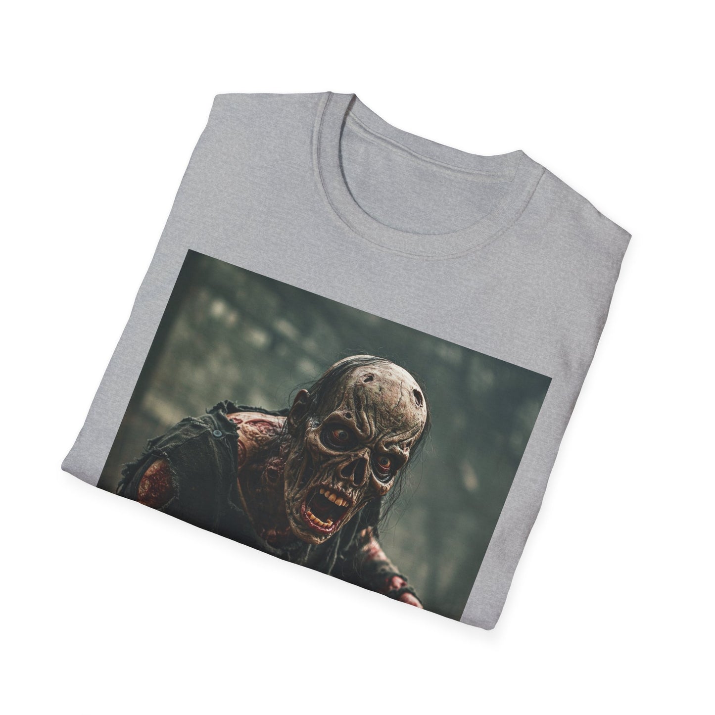 Apocalyptic Portrait Tee, bold, decaying zombie graphic