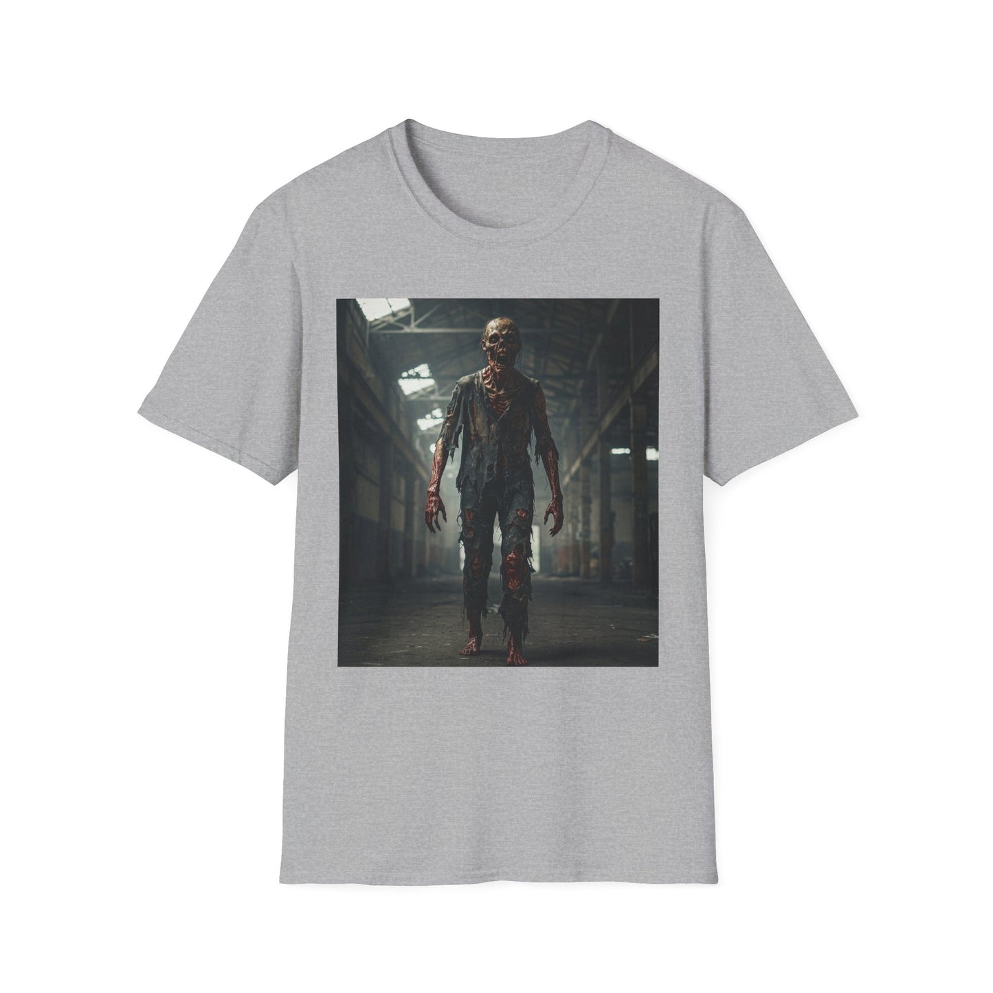 Apocalyptic Portrait Tee, bold, decaying zombie graphic