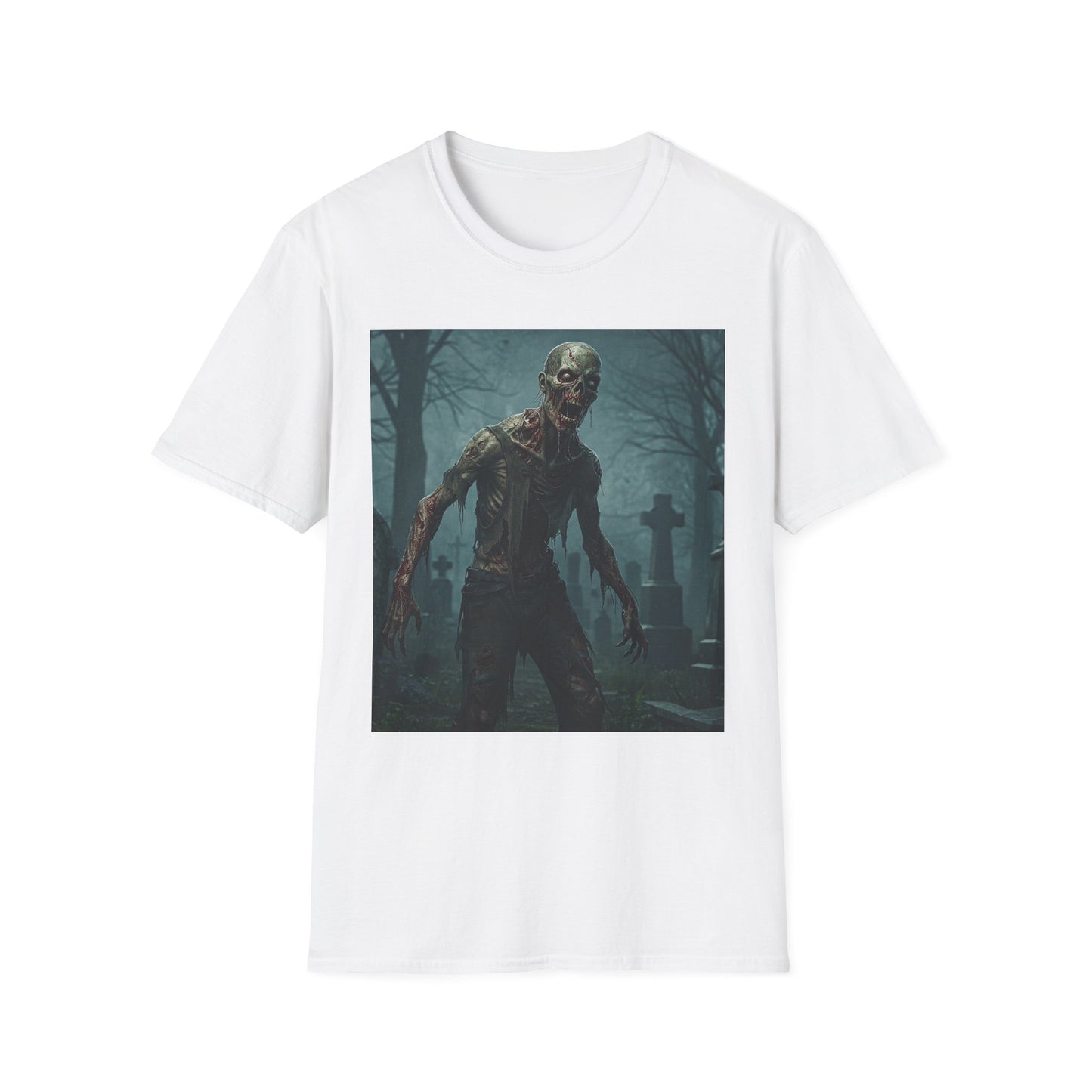 Apocalyptic Portrait Tee, bold, decaying zombie graphic