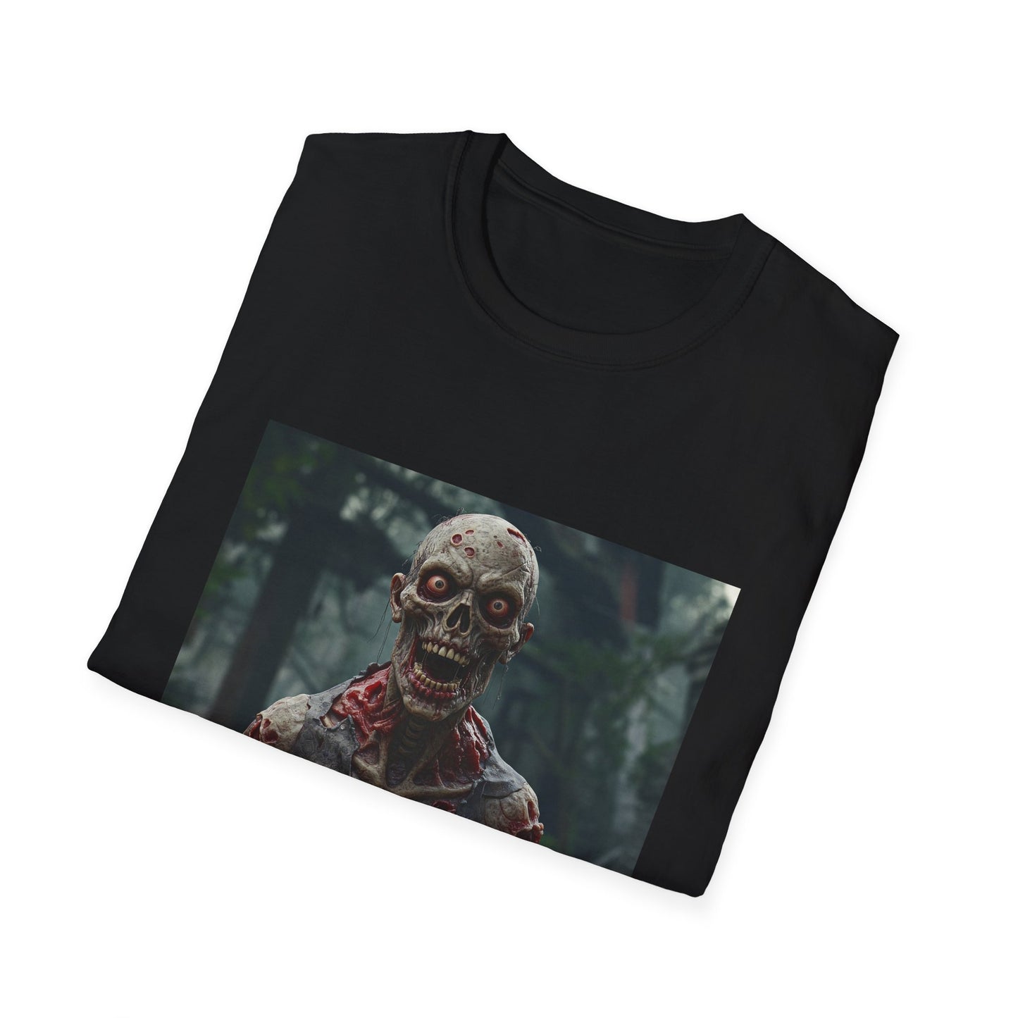 Apocalyptic Portrait Tee, bold, decaying zombie graphic