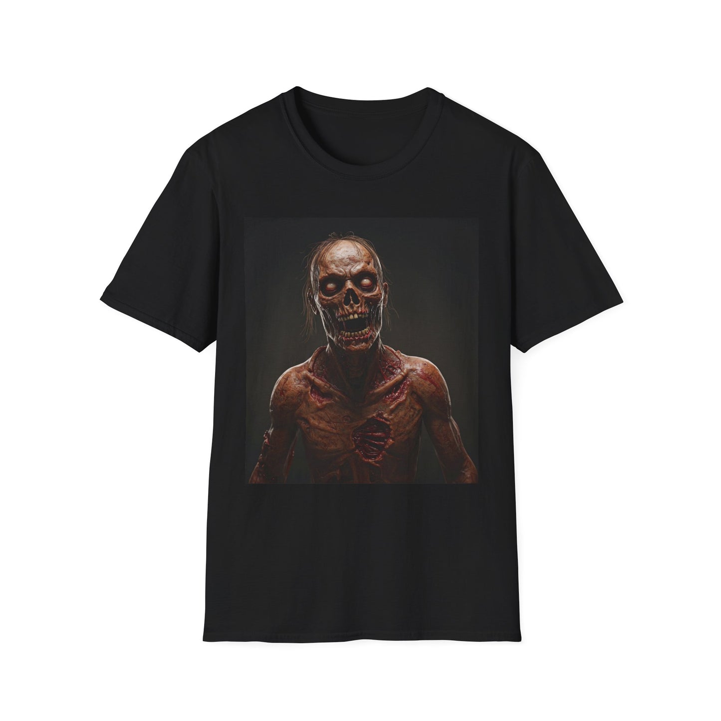 Apocalyptic Portrait Tee, bold, decaying zombie graphic