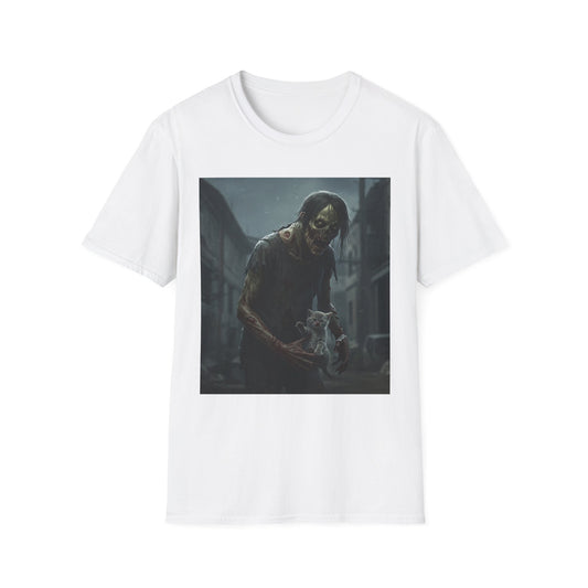 Apocalyptic Portrait Tee, bold, decaying zombie graphic