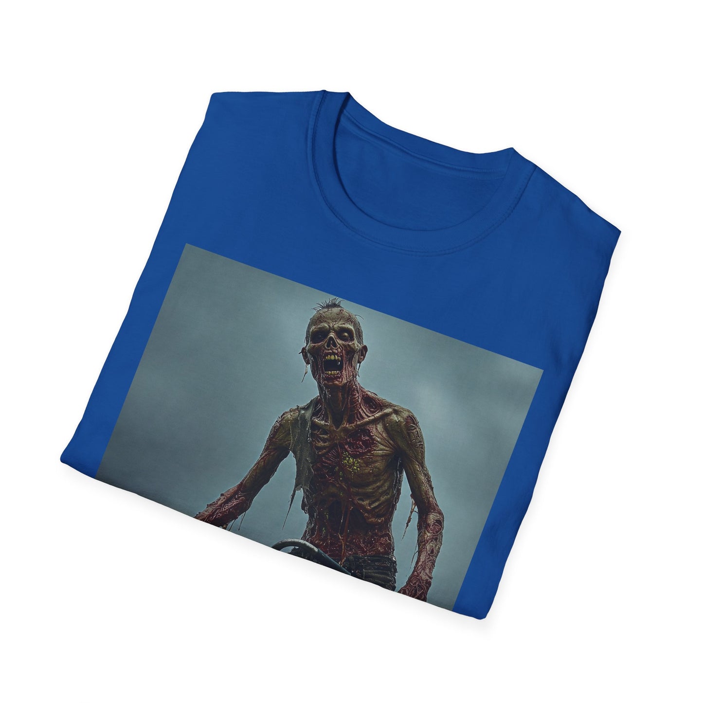 Unisex Zombie Graphic T-Shirt - Spooky Biker Design for Halloween