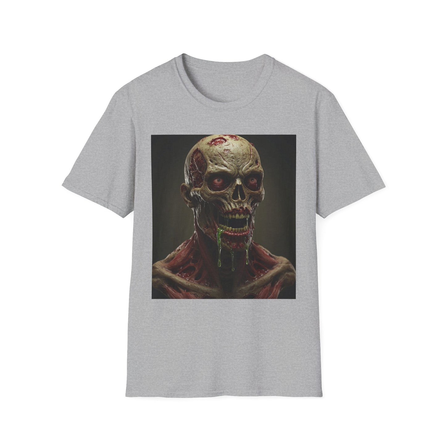 Apocalyptic Portrait Tee, bold, decaying zombie graphic