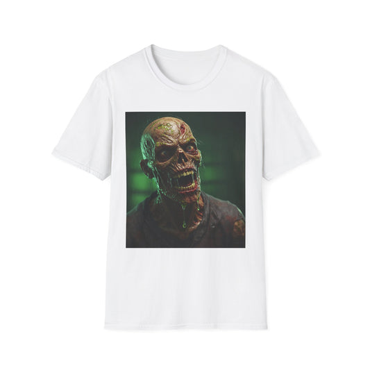 Apocalyptic Portrait Tee, bold, decaying zombie graphic