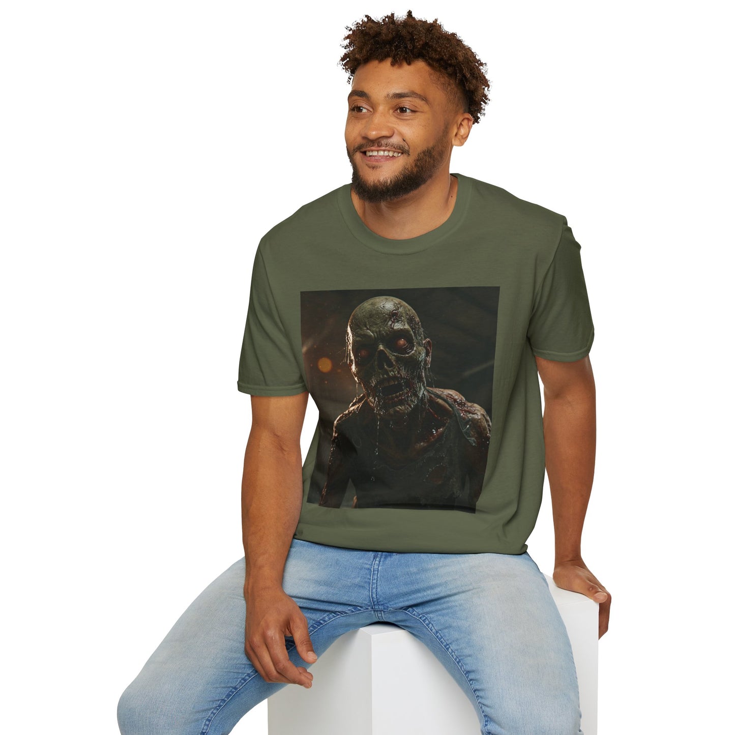 Unisex Zombie Graphic Softstyle T-Shirt | Perfect for Halloween & Horror Fans