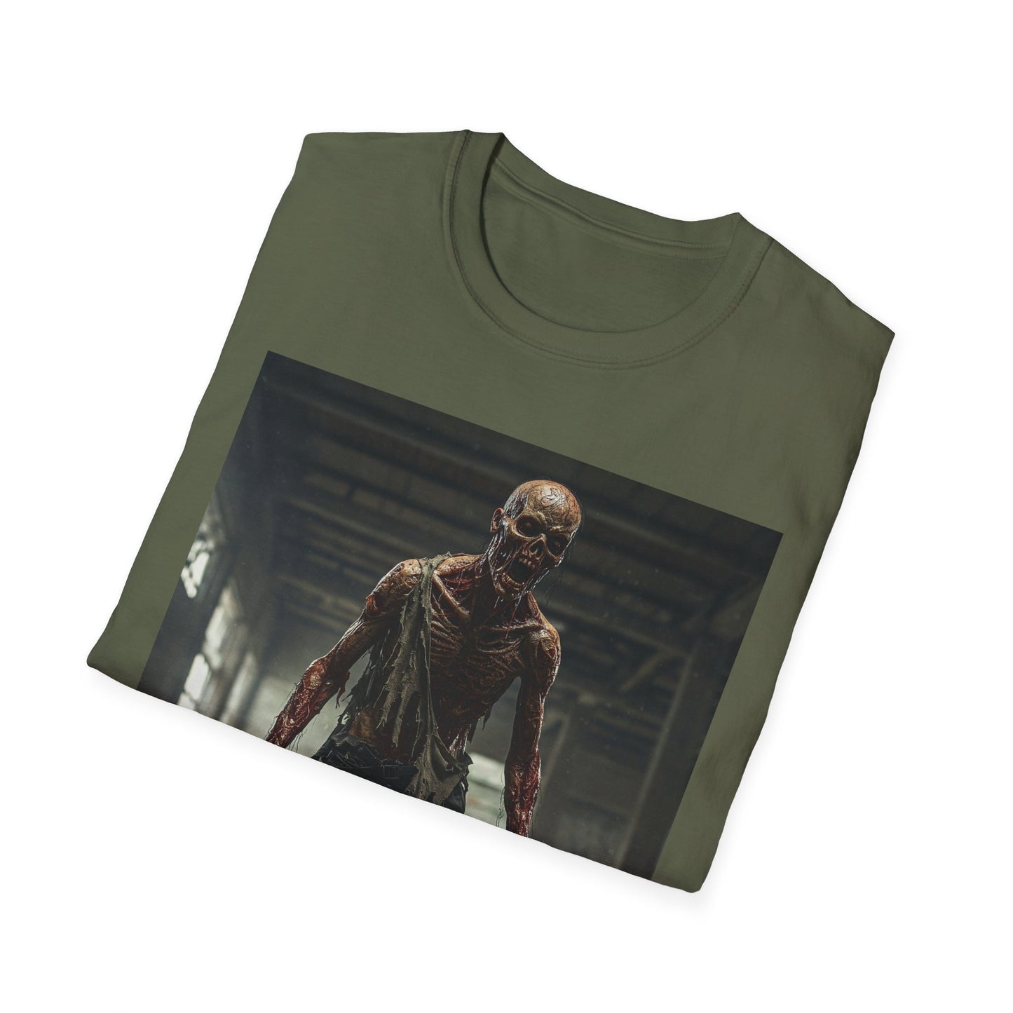 Zombie Graphic Unisex Softstyle T-Shirt - Perfect for Halloween and Horror Fans