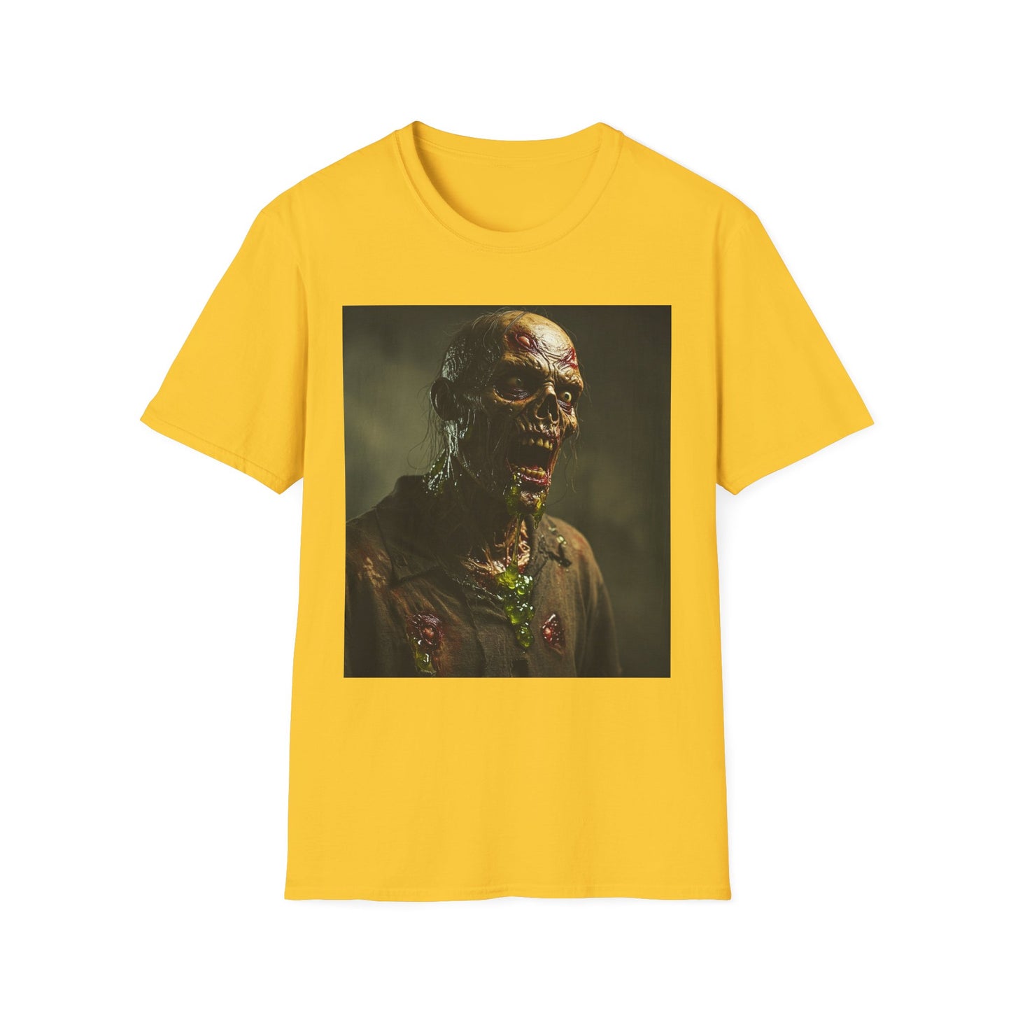 Apocalyptic Portrait Tee, bold, decaying zombie graphic