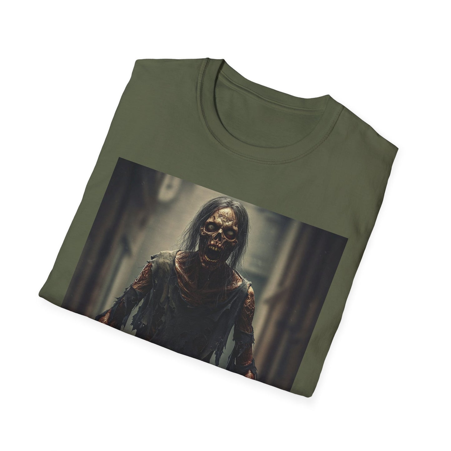 Apocalyptic Portrait Tee, bold, decaying zombie graphic