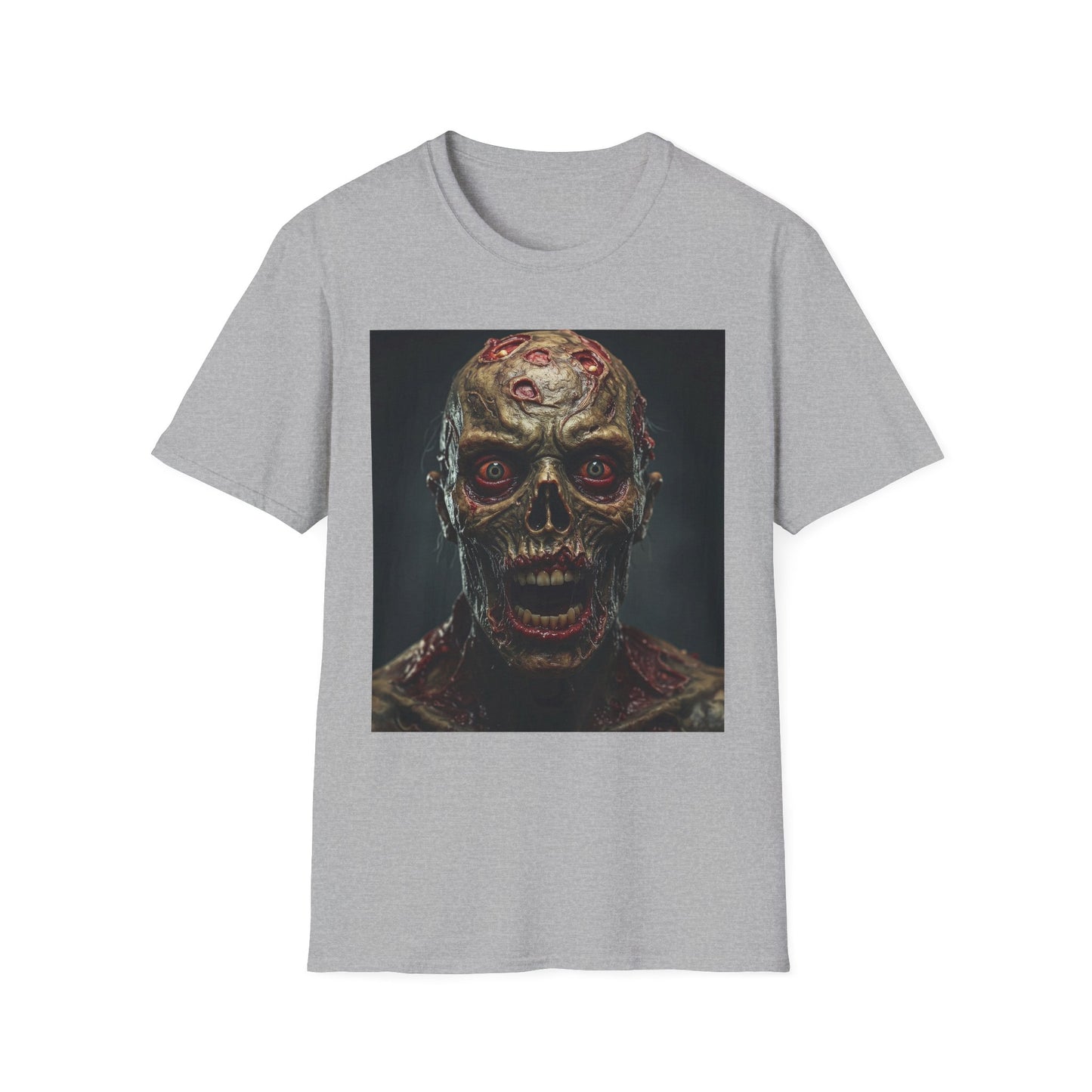 Apocalyptic Portrait Tee, bold, decaying zombie graphic