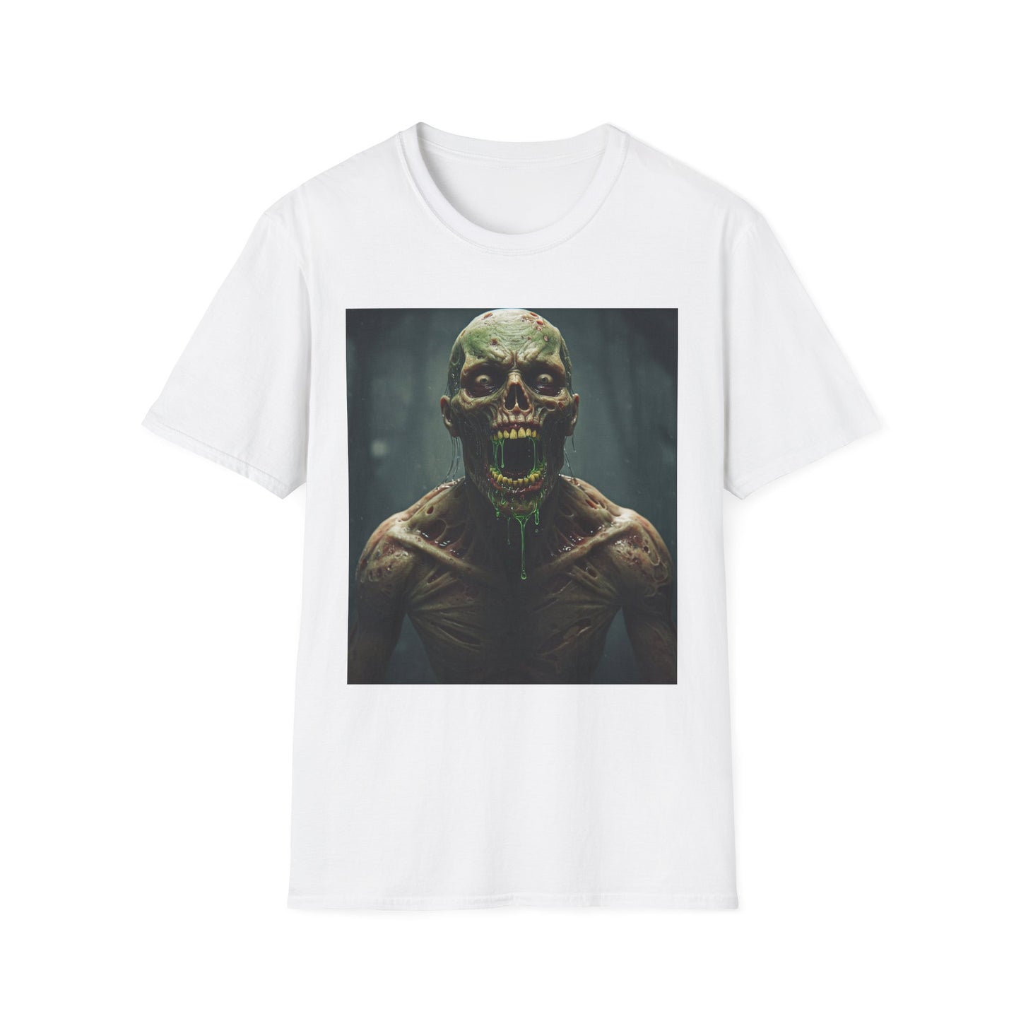 Apocalyptic Portrait Tee, bold, decaying zombie graphic