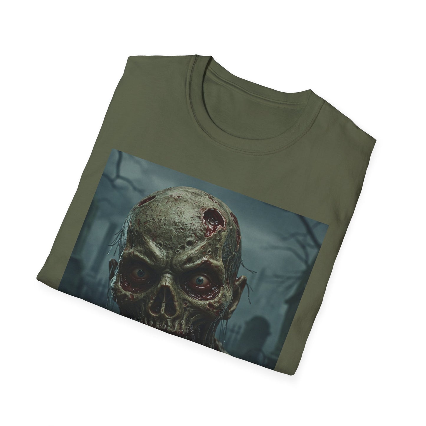 Apocalyptic Portrait Tee, bold, decaying zombie graphic