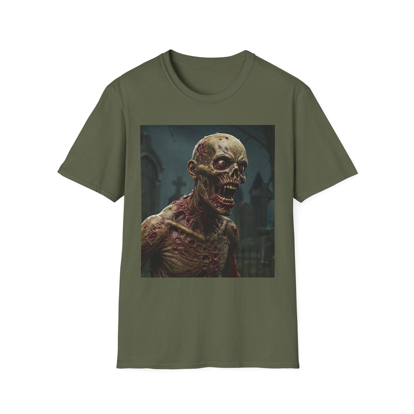 Creepy Zombie Graphic Unisex Softstyle T-Shirt