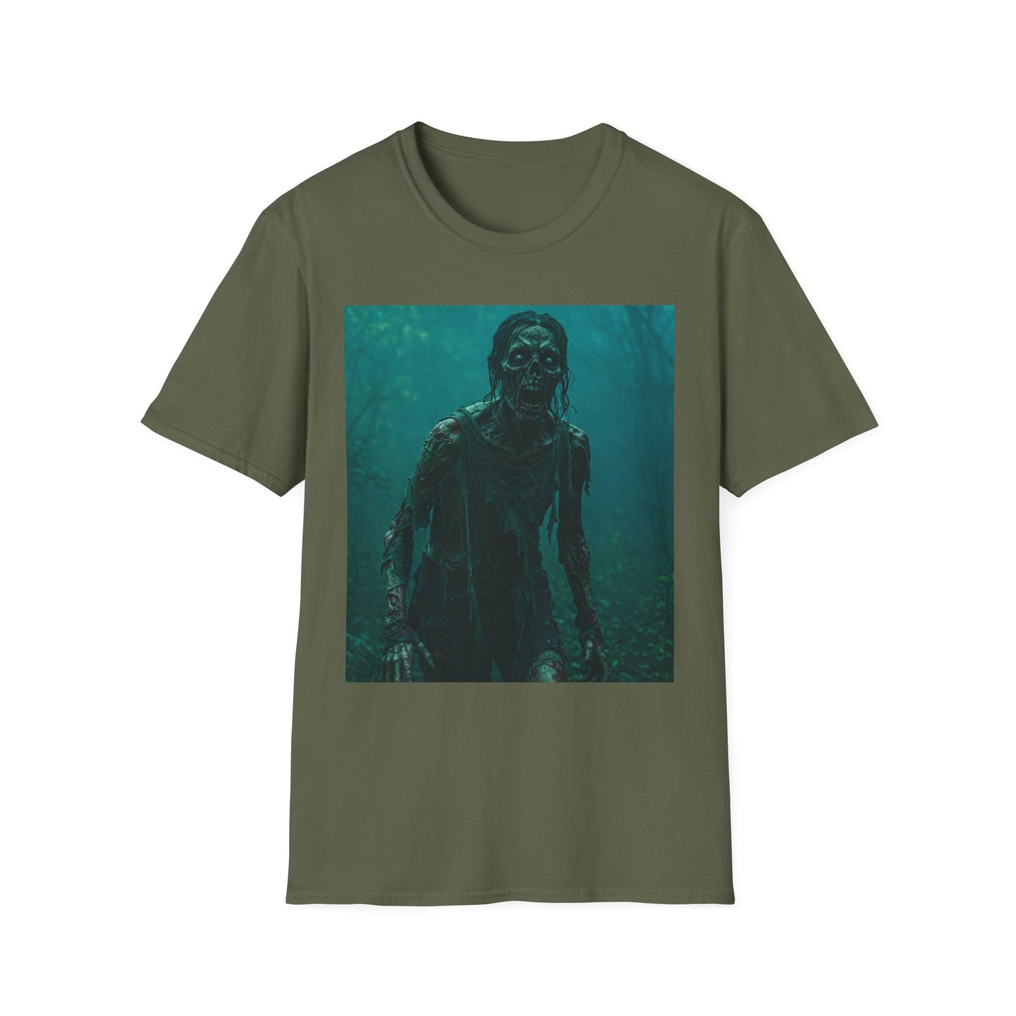 Apocalyptic Portrait Tee, bold, decaying zombie graphic