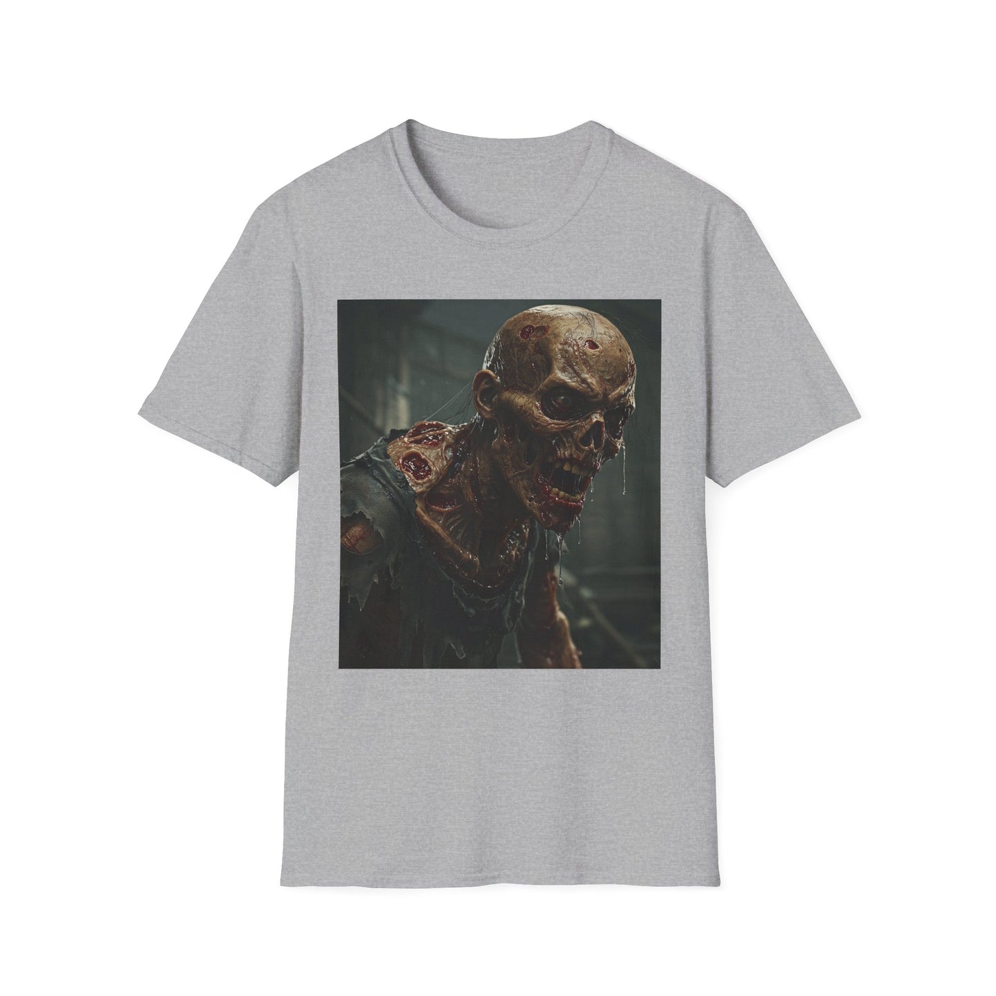 Unisex Softstyle T-Shirt with Zombie Design | Perfect for Halloween and Horror Fans