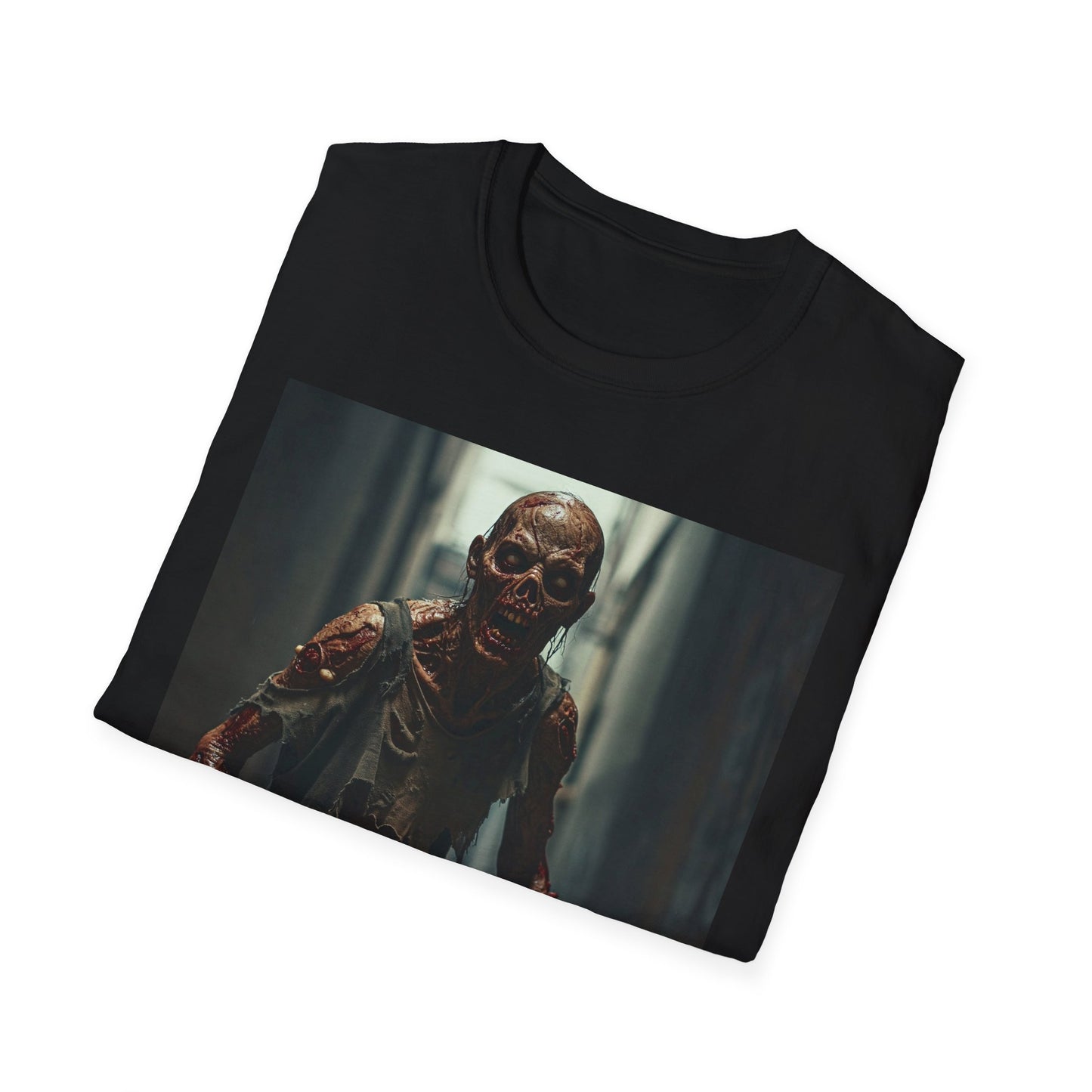 Zombie Graphic Unisex Softstyle T-Shirt - Perfect for Halloween & Horror Fans