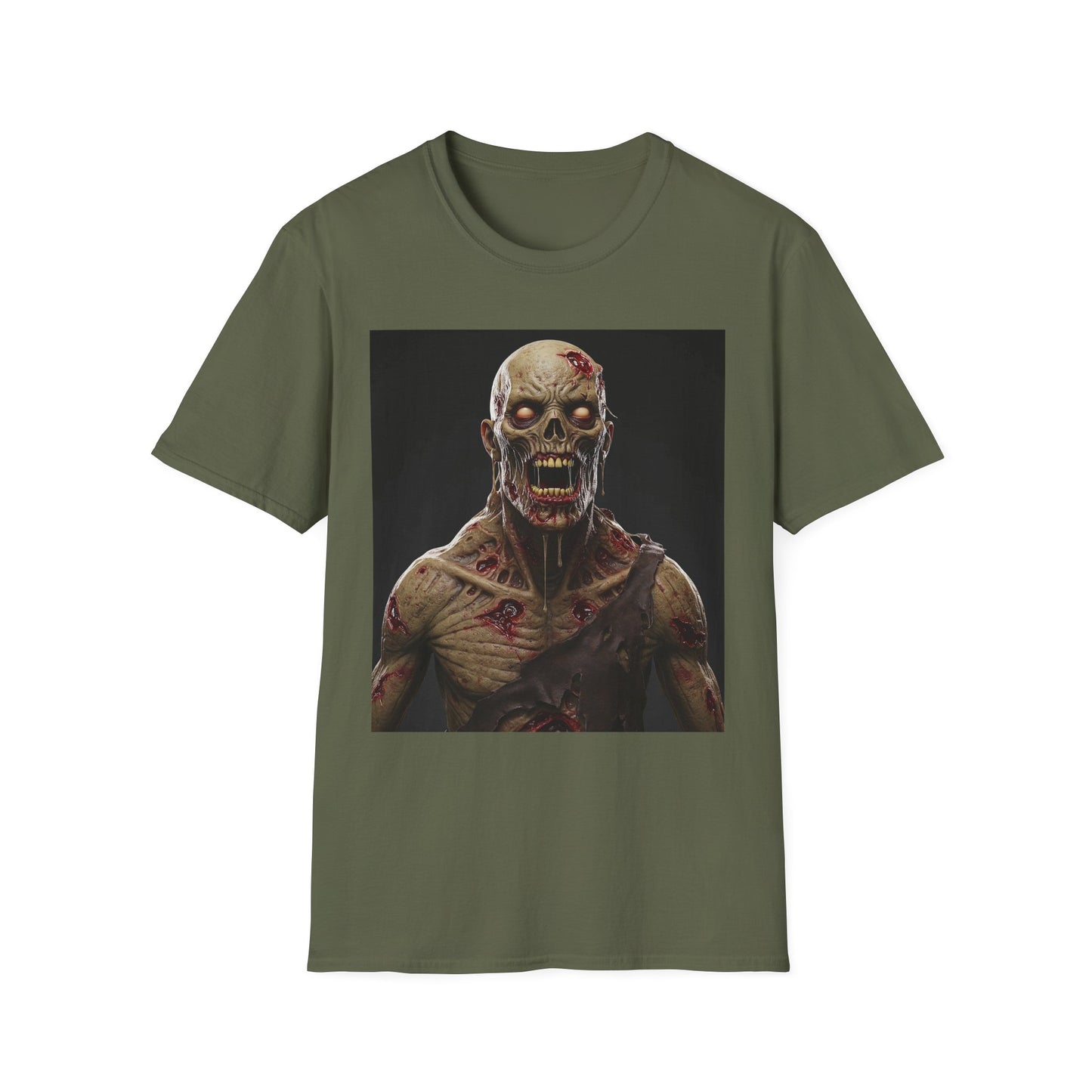 Apocalyptic Portrait Tee, bold, decaying zombie graphic