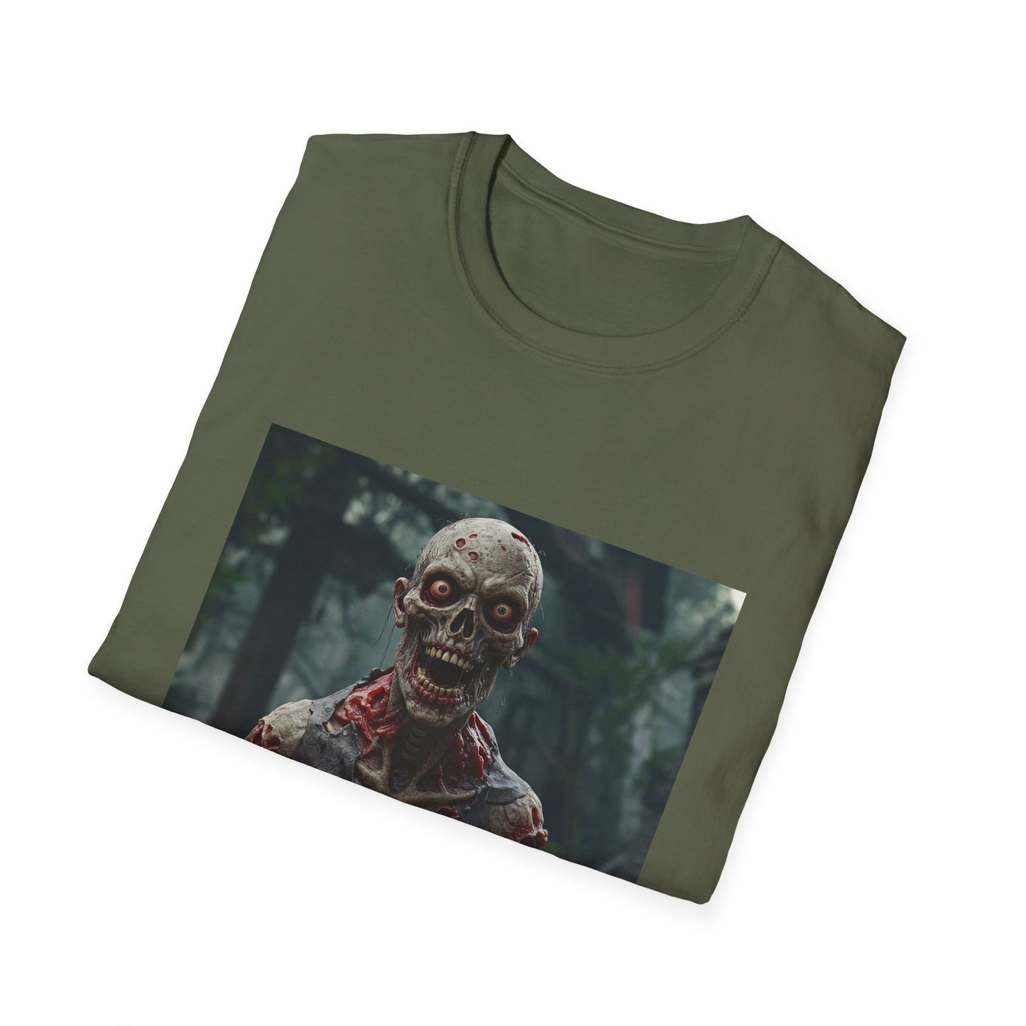 Apocalyptic Portrait Tee, bold, decaying zombie graphic